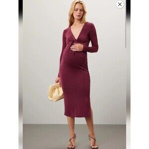 Ripe Maternity Purple Midi Dress Size XL